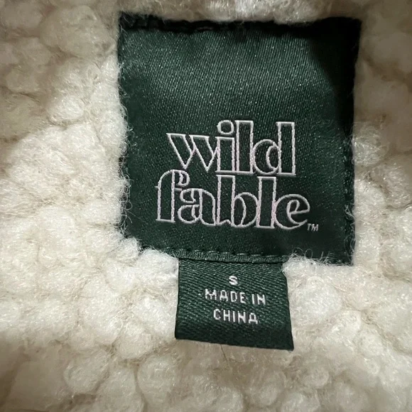 Wild Fable Cream Teddy Jacket with Button Closure - Picture 7 of 12